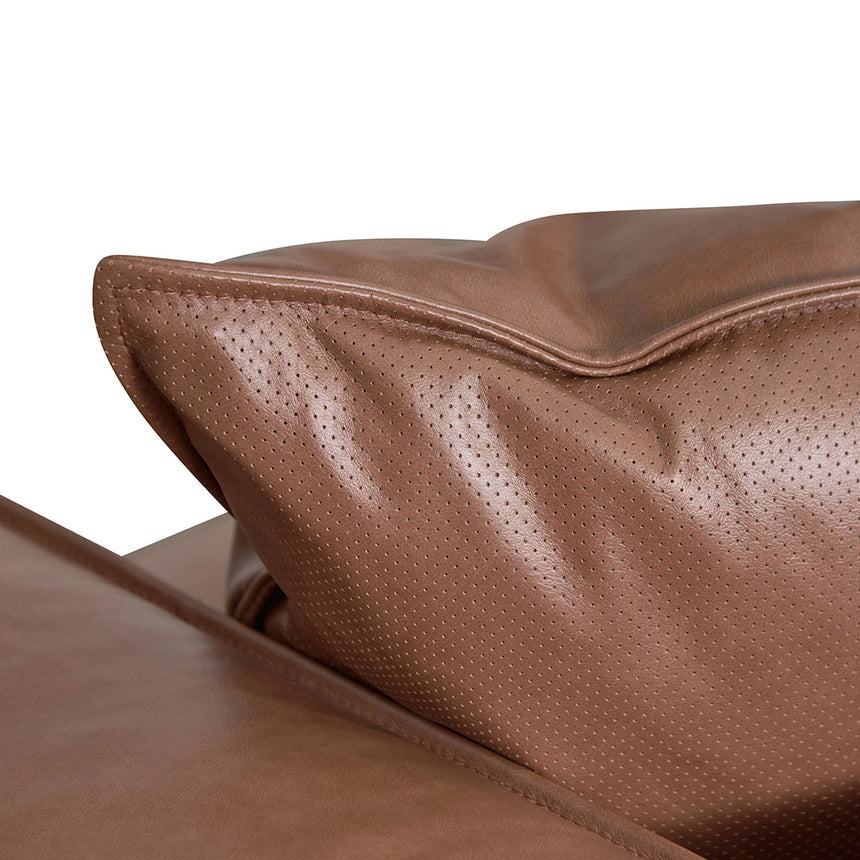 4 Seater Sofa with Cushion and Pillow - Caramel Brown - View 7
