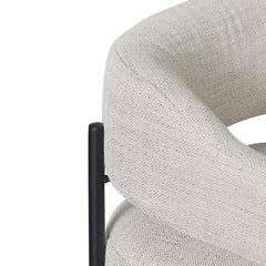 CLC8323-KSO Rustic Beige Fabric Armchair - Black Legs