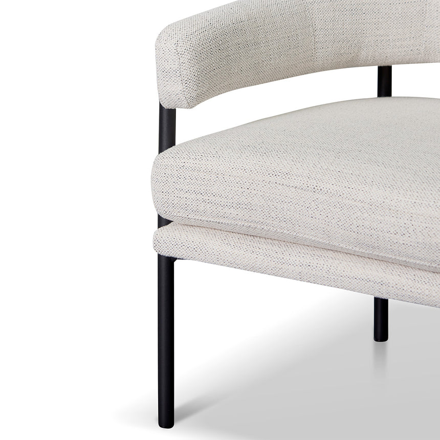 Rustic Beige Fabric Armchair - Black Legs - View 10