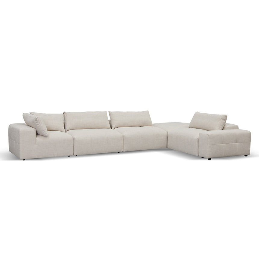 Right Chaise Fabric Sofa - Taupe Beige - View 11