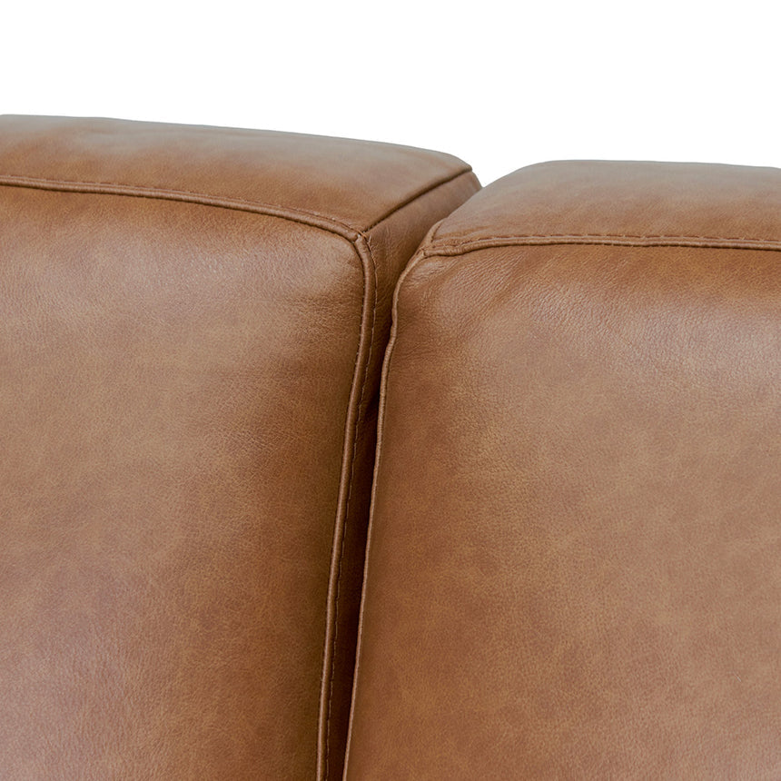 4 Seater Sofa - Caramel Brown Leather - View 3