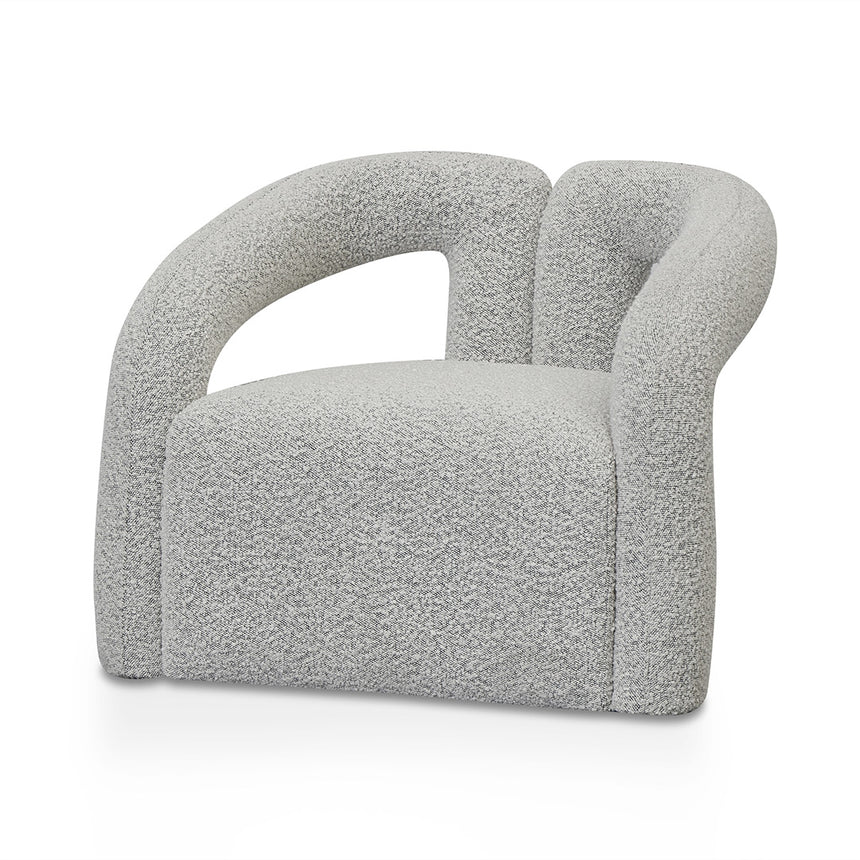 Armchair - Charcoal White Boucle - View 3