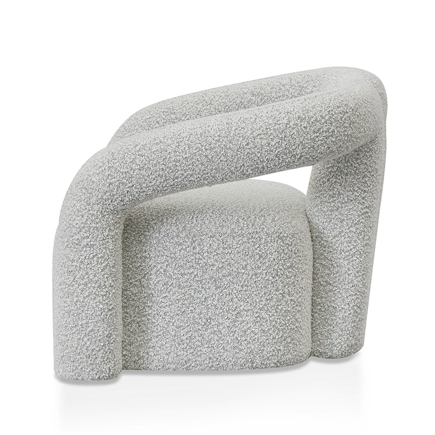 Armchair - Charcoal White Boucle - View 4