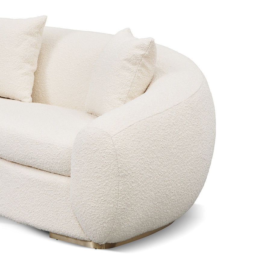 3 Seater Sofa - Ivory White Boucle - View 6