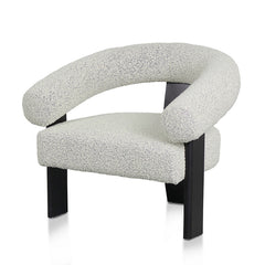 CLC8574-CA Charcoal White Boucle Armchair - Black Legs