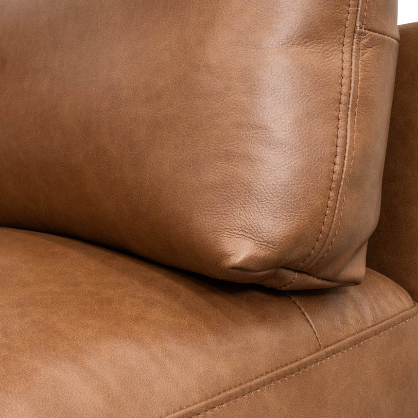 4 Seater Left Chaise Leather Sofa | Caramel Brown | Myka Home - View 10