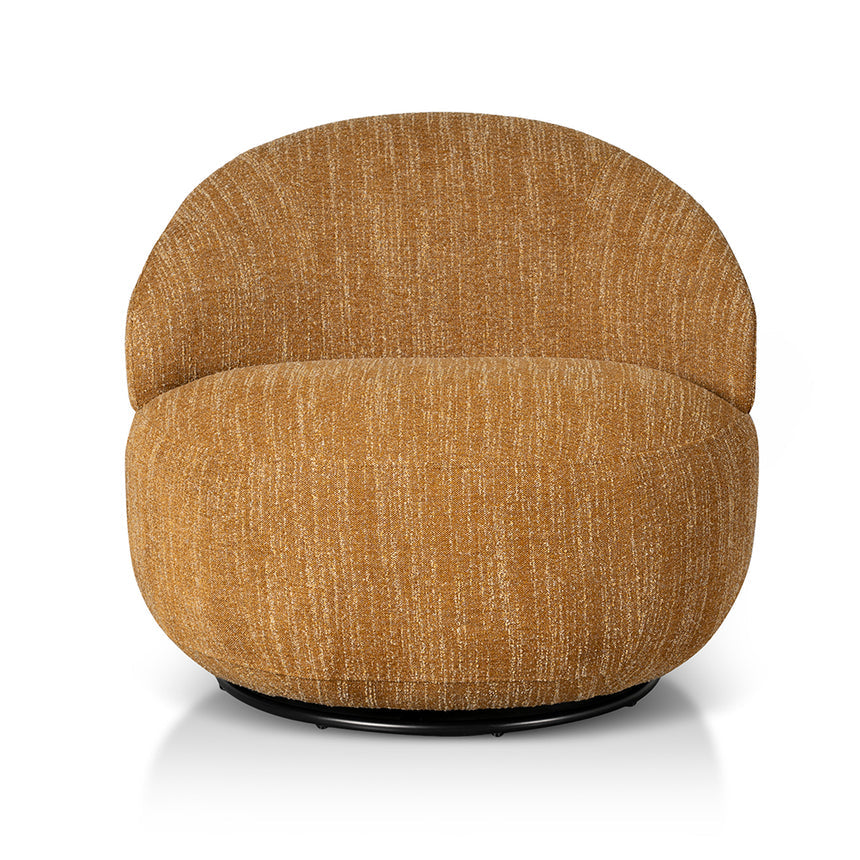 Swivel Fabric Lounge Chair | Ginger Brown | Myka Home - View 2