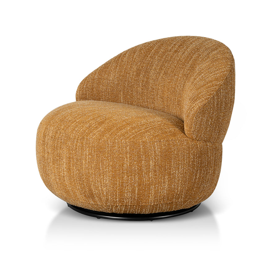 Swivel Fabric Lounge Chair | Ginger Brown | Myka Home