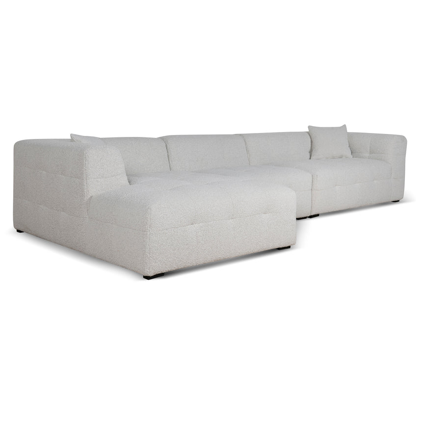 4 Seater Left Chaise Sofa | Pearl Boucle | Myka Home - View 2