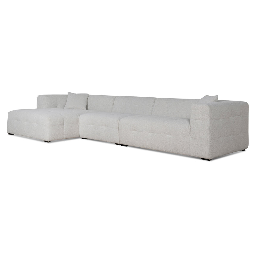4 Seater Left Chaise Sofa | Pearl Boucle | Myka Home