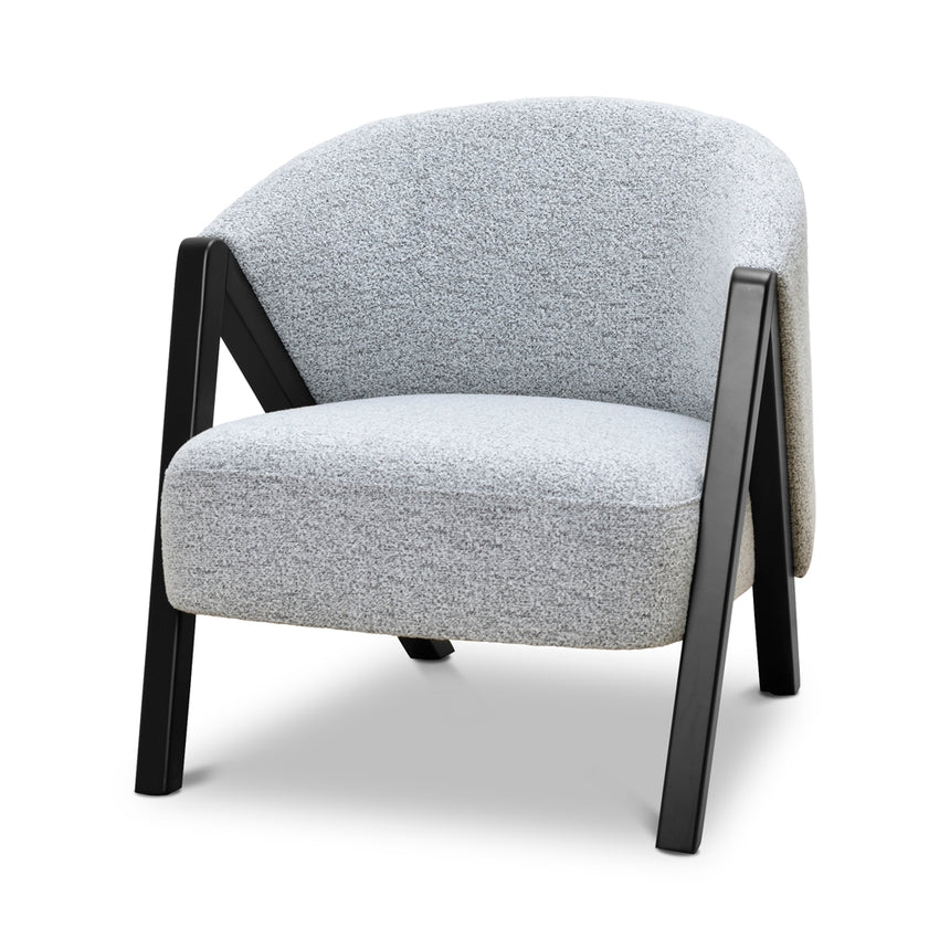 Fabric Armchair | Light Grey Fleck - Black Oak | Myka Home - View 3