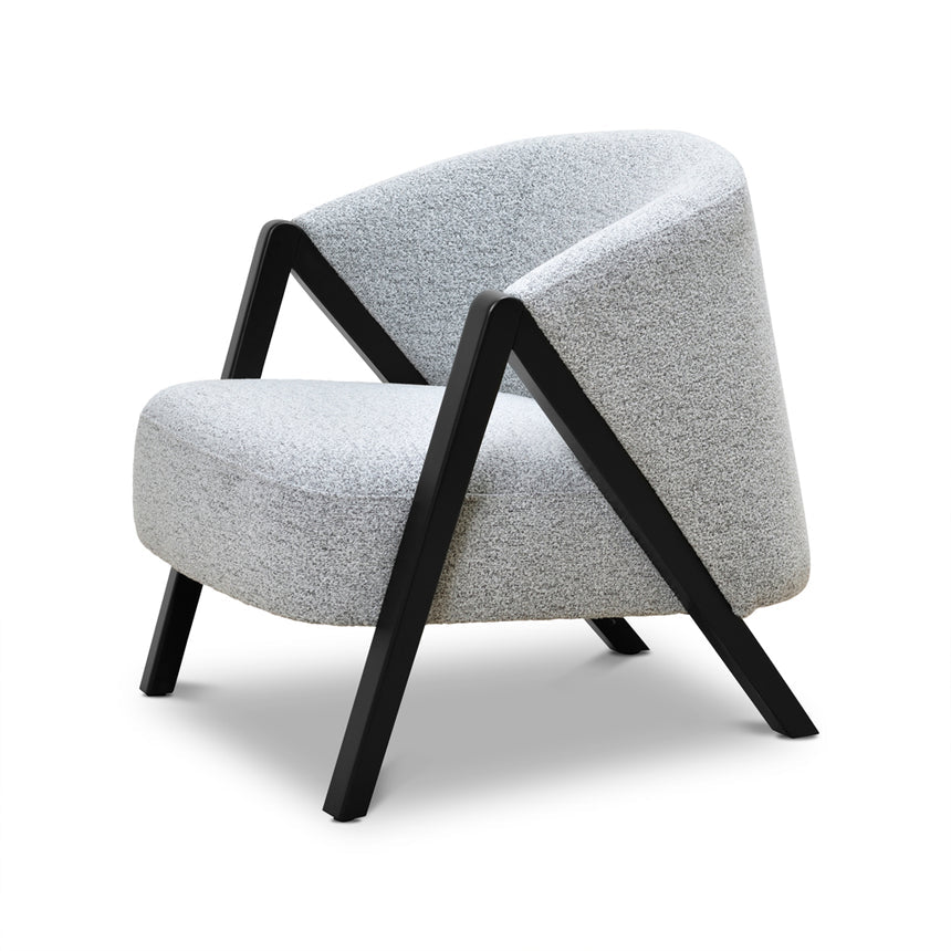 Fabric Armchair | Light Grey Fleck - Black Oak | Myka Home - View 4
