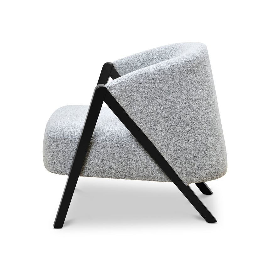 Fabric Armchair | Light Grey Fleck - Black Oak | Myka Home - View 5