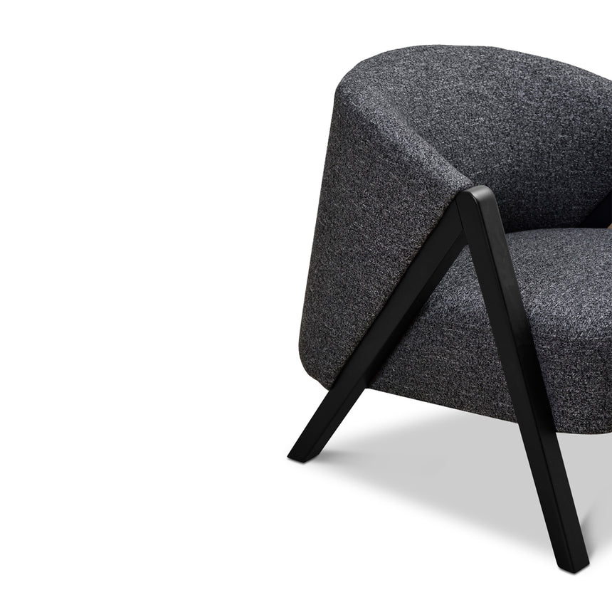 Fabric Armchair | Dark Grey Fleck - Black Oak | Myka Home - View 9