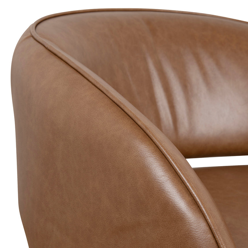 Armchair | Caramel Brown Leather | Myka Home - View 11