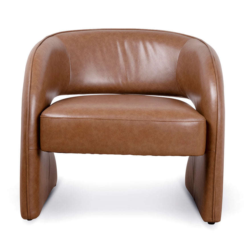 Armchair | Caramel Brown Leather | Myka Home - View 2