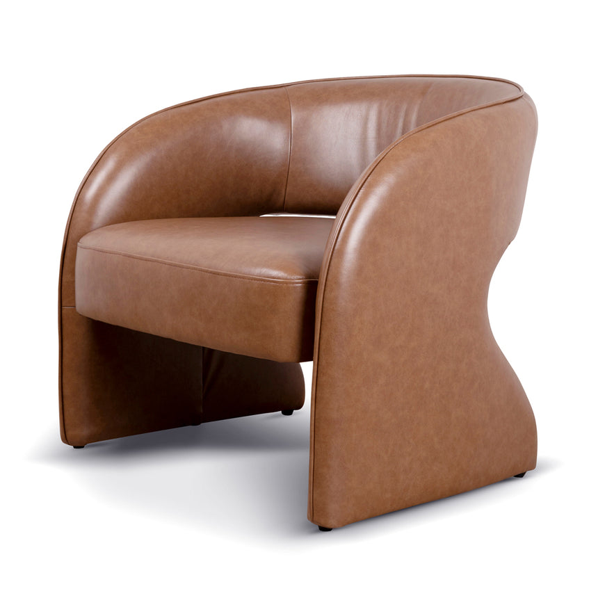 Armchair | Caramel Brown Leather | Myka Home