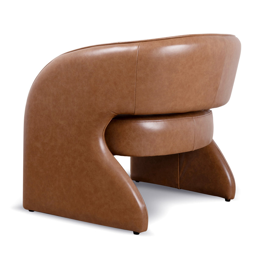 Armchair | Caramel Brown Leather | Myka Home - View 4
