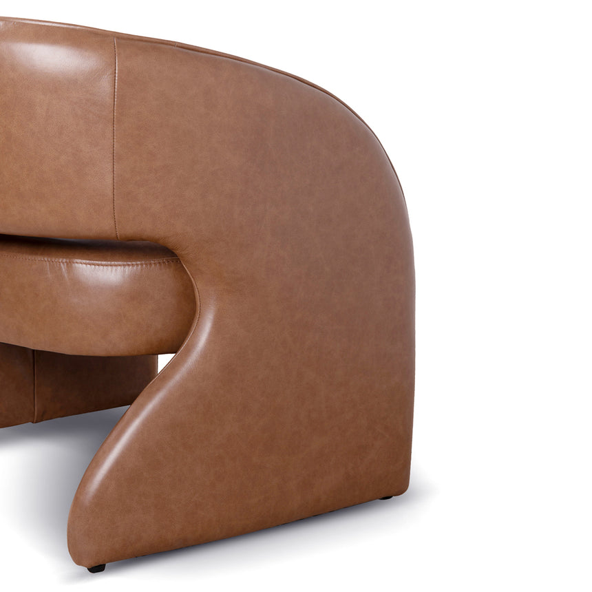 Armchair | Caramel Brown Leather | Myka Home - View 6