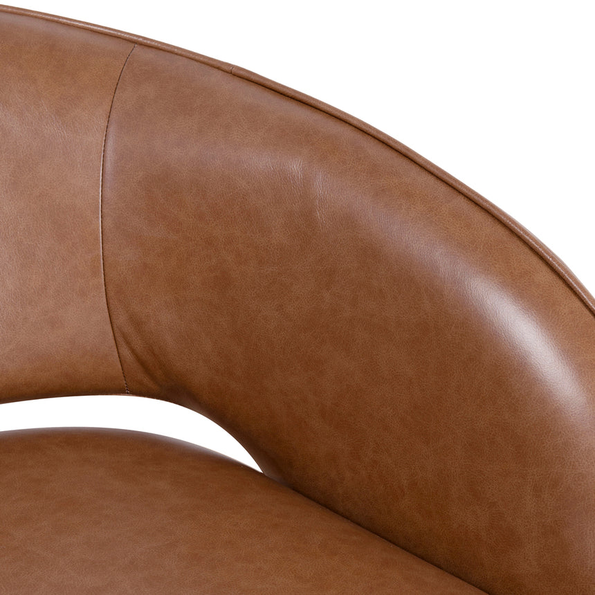 Armchair | Caramel Brown Leather | Myka Home - View 8