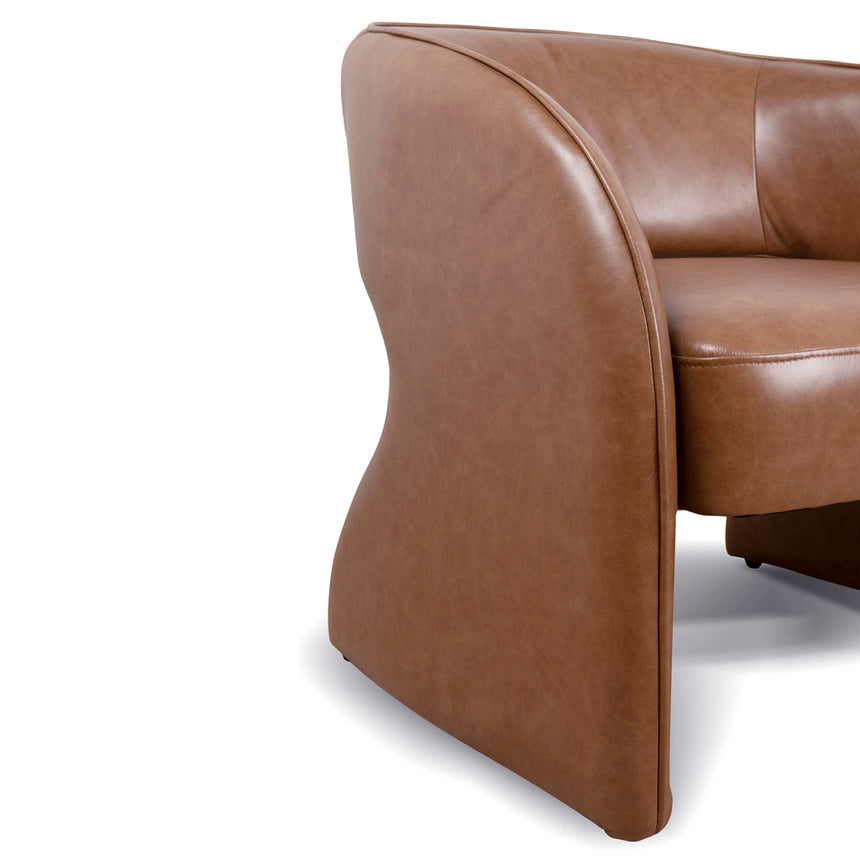Armchair | Caramel Brown Leather | Myka Home - View 9