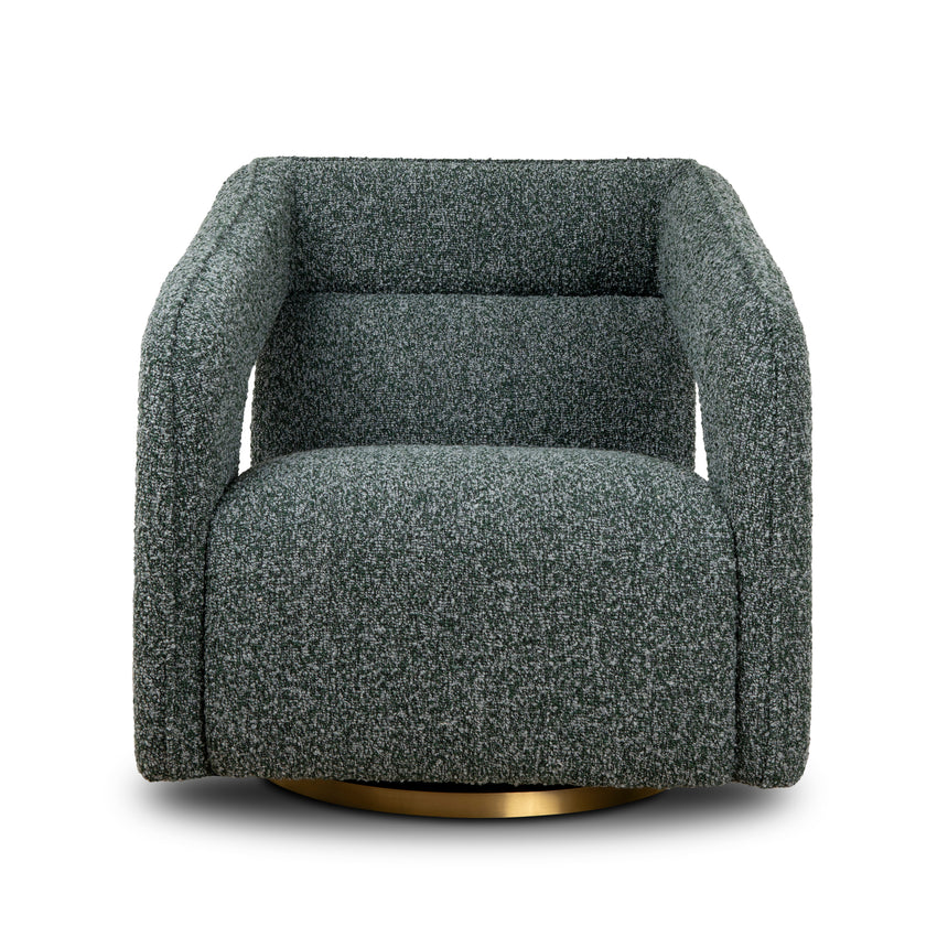 Swivel Armchair | Green Boucle | Myka Home - View 2