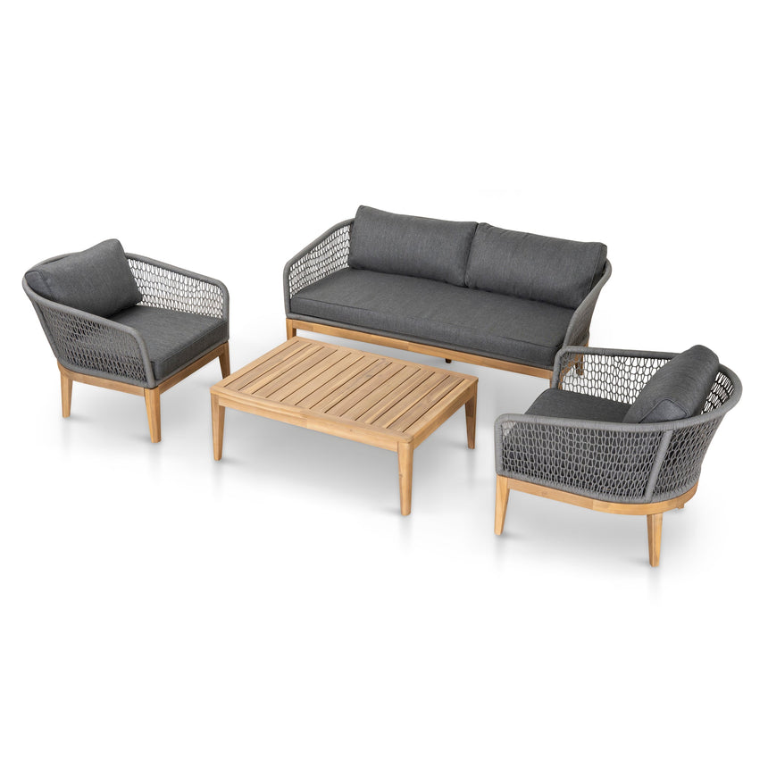 4pcs Outdoor Lounge Set | Grey | Myka Home - View 3