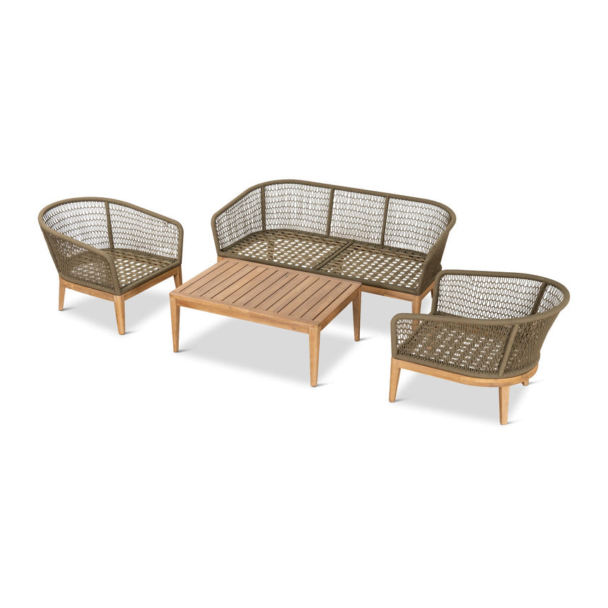 4pcs Outdoor Lounge Set | Royal Stone Green | Myka Home - View 4
