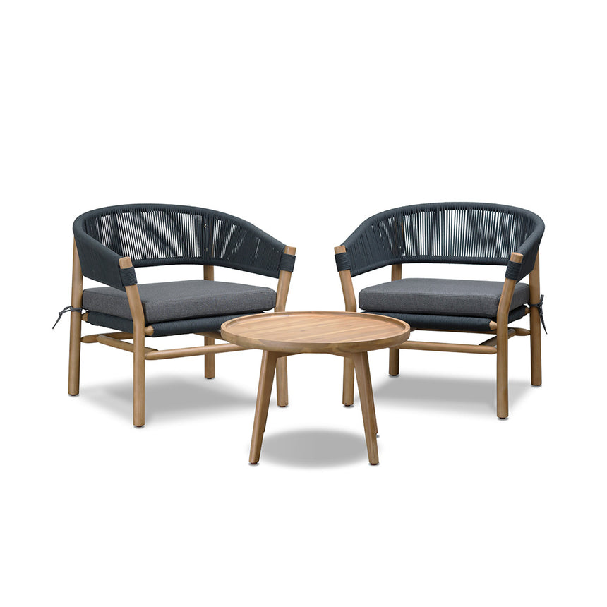 3pcs Outdoor Lounge Set | Myka Home - View 2
