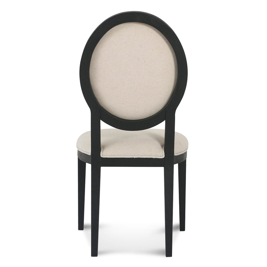 Light Beige Fabric Dining Chair - Black Frame (Set of 2) - View 4