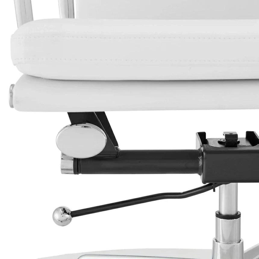 COC103W Low Back Office Chair - White Leather - View 6
