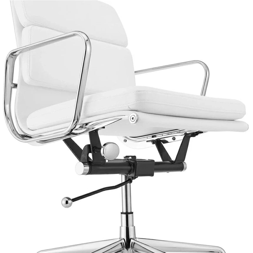 COC103W Low Back Office Chair - White Leather - View 5