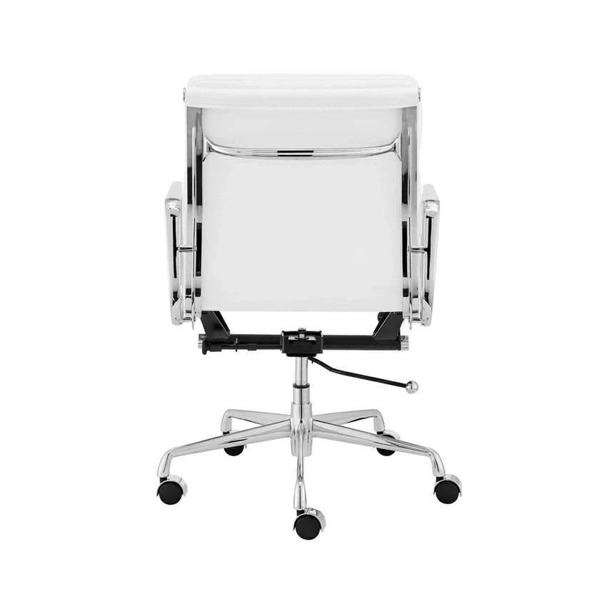 COC103W Low Back Office Chair - White Leather - View 4