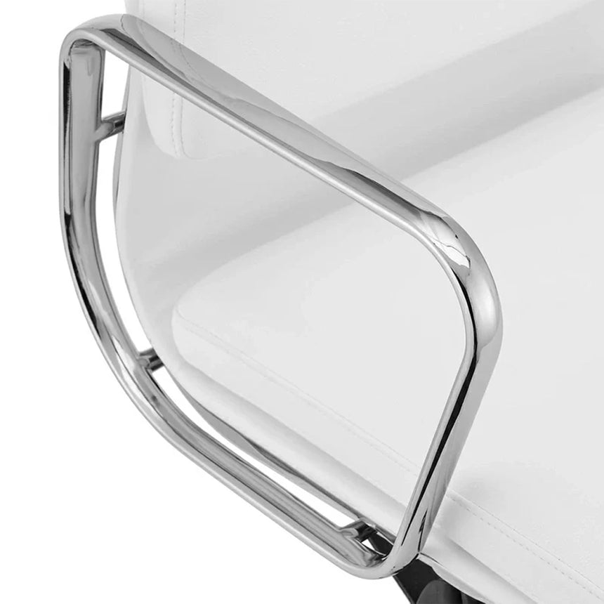 COC103W Low Back Office Chair - White Leather - View 7