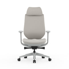 Mesh Office Chair | Light Grey with Headrest | Myka Home