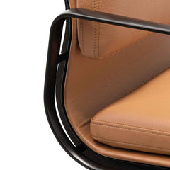 COC6404-YS Low Back Office Chair - Saddle Tan in Black Frame