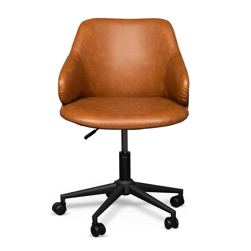 Office Chair | Vintage Tan with Black Base | Myka Home - View 2