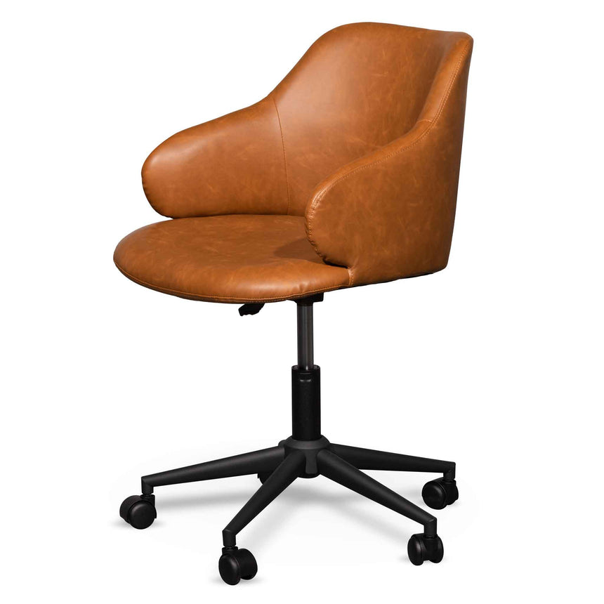 Office Chair | Vintage Tan with Black Base | Myka Home