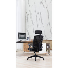 Mesh Ergonomic Office Chair with Headrest | Black | Myka Home