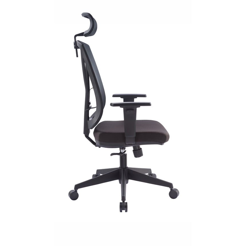 Mesh Ergonomic Office Chair with Headrest | Black | Myka Home - View 7