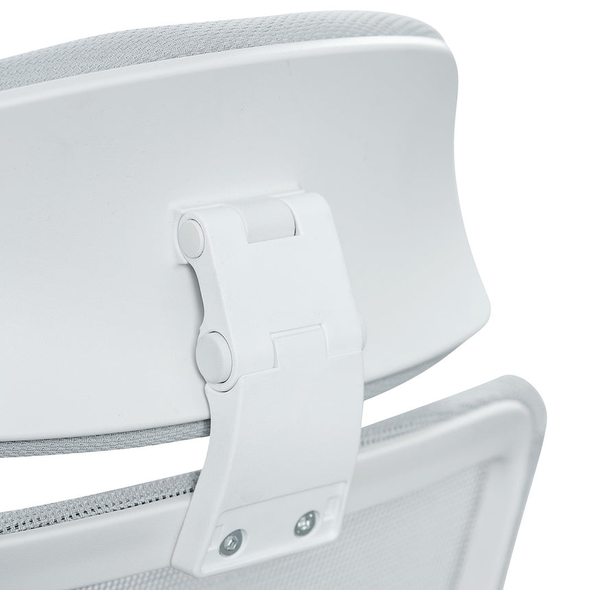 Mesh Office Chair | Cloud Grey with White Base | Myka Home - View 7