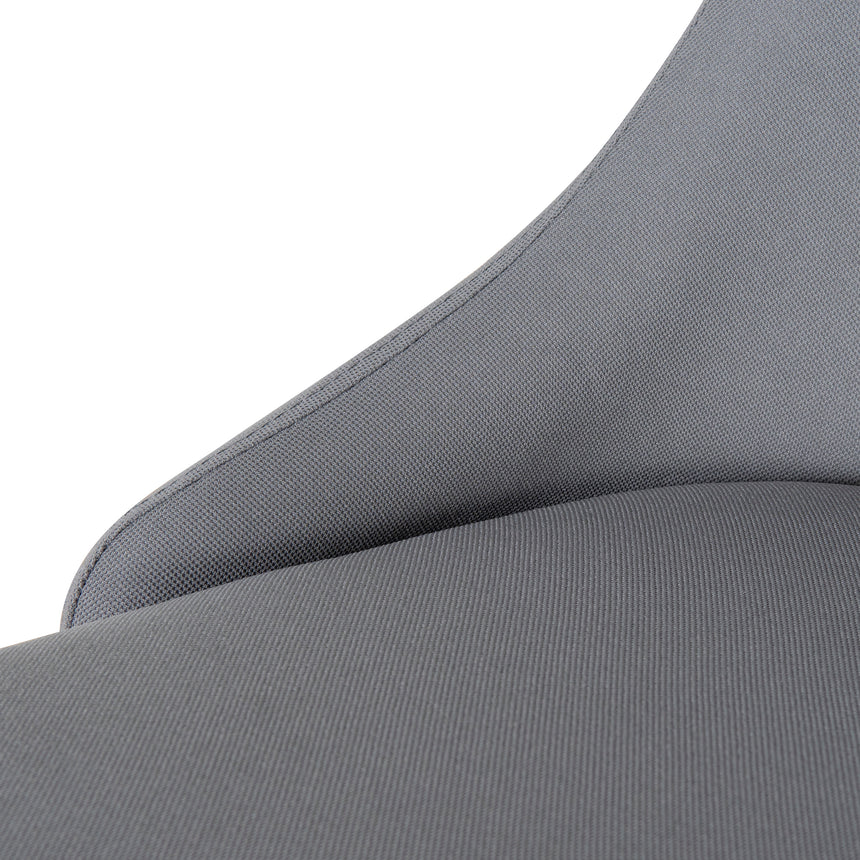 Grey Fabric Office Chair | Black Base | Myka Home - View 9