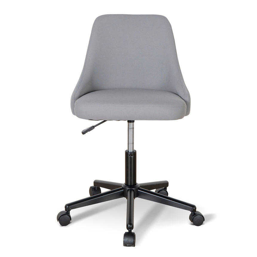 Grey Fabric Office Chair | Black Base | Myka Home - View 2