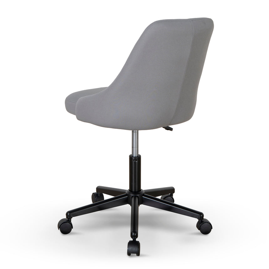 Grey Fabric Office Chair | Black Base | Myka Home - View 4