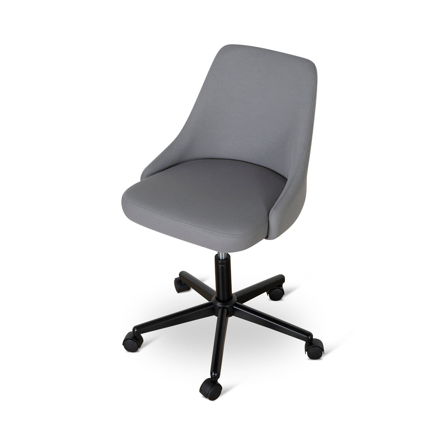 Grey Fabric Office Chair | Black Base | Myka Home - View 5