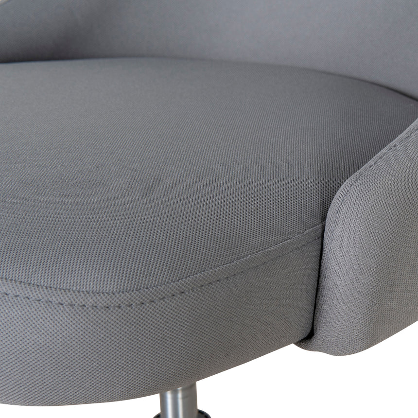 Grey Fabric Office Chair | Black Base | Myka Home - View 8