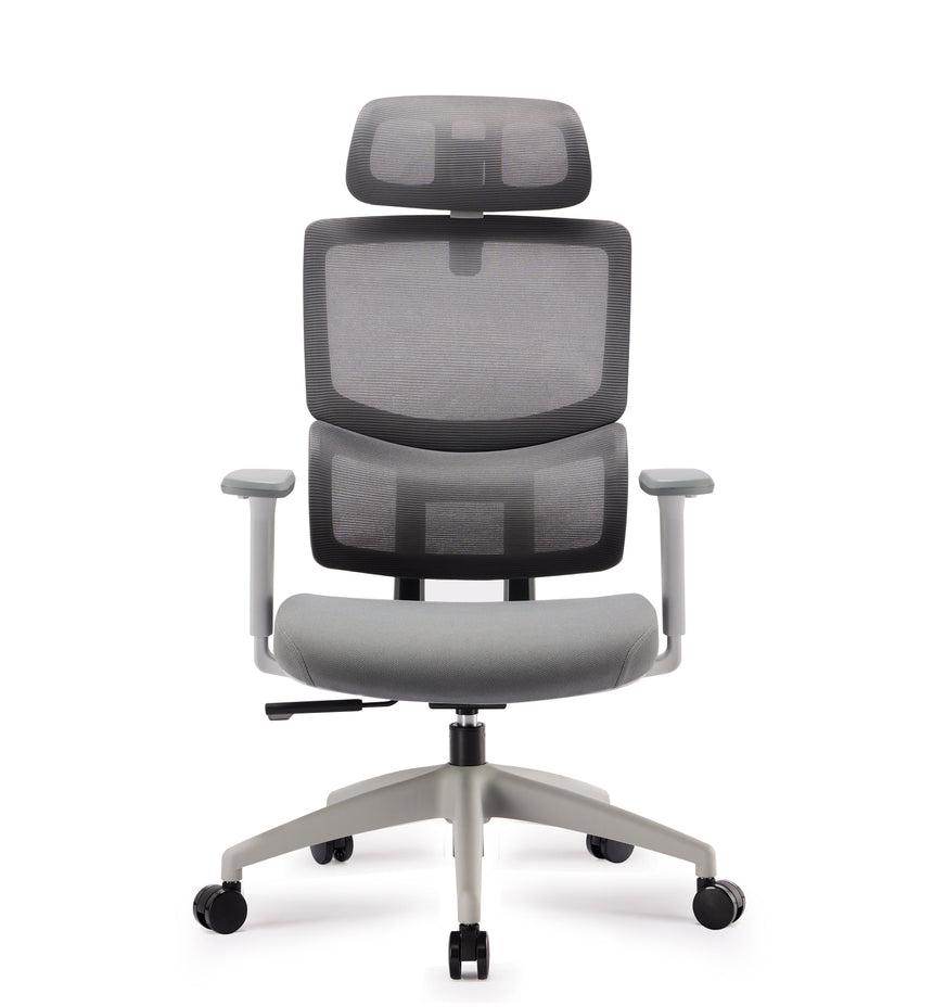 Mesh Ergonomic Office Chair with Headrest | Grey | Myka Home - View 3