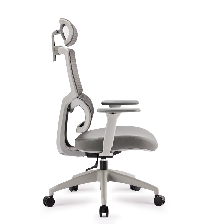 Mesh Ergonomic Office Chair with Headrest | Grey | Myka Home - View 4