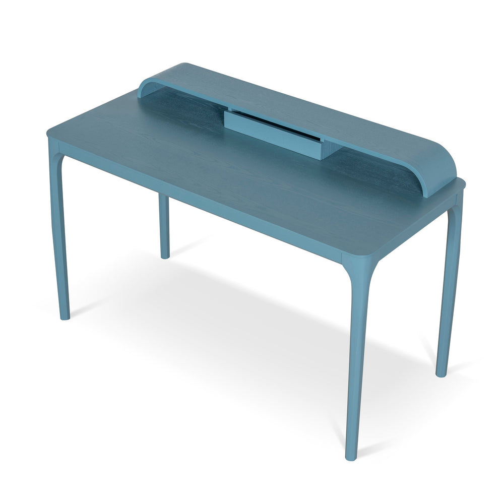 Wooden Home Office Desk | Light Blue | Myka Home - View 5
