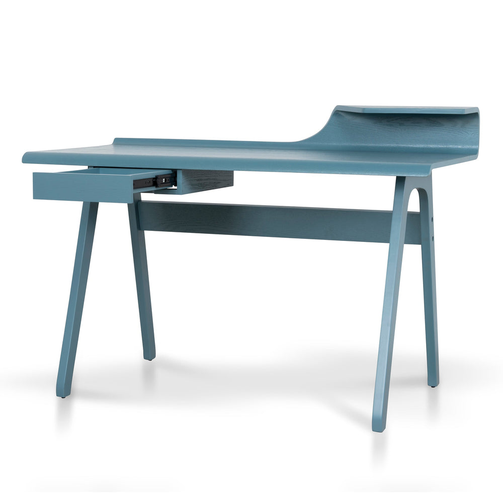 Wooden Home Office Desk | Light Blue | Myka Home - View 3